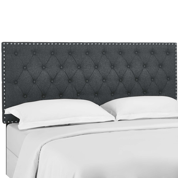 Modway Helena Tufted Full Queen Upholstered Linen Fabric Headboard Mod 5860 Gry