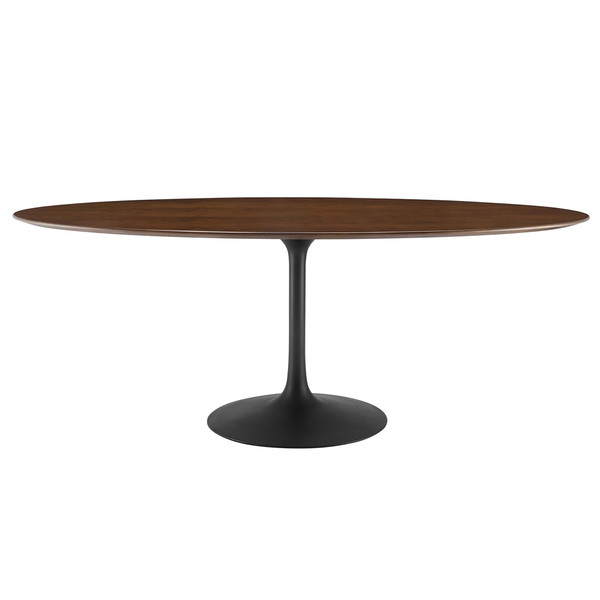 Modway Lippa 78 Oval Wood Dining Table Eei 3544 Blk Wal