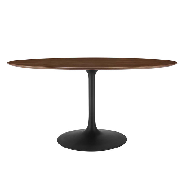 Modway Lippa 60 Oval Walnut Dining Table Eei 3543 Blk Wal