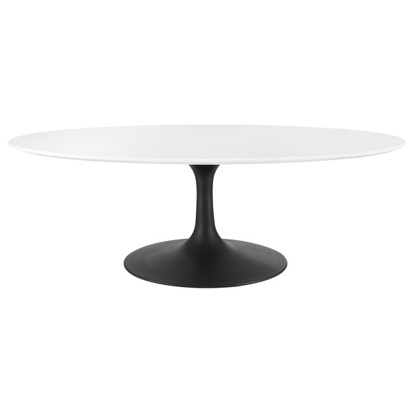 Modway Lippa 48 Oval Shaped Wood Top Coffee Table Eei 3536 Blk Whi