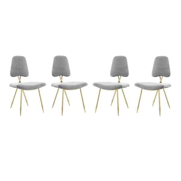 Modway Ponder Dining Side Chair Set Of 4 Eei 3507 Gry