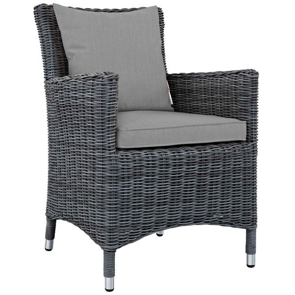 Modway Summon Dining Outdoor Patio Wicker Rattan Sunbrella Armchair Eei 1935 Gry Gry
