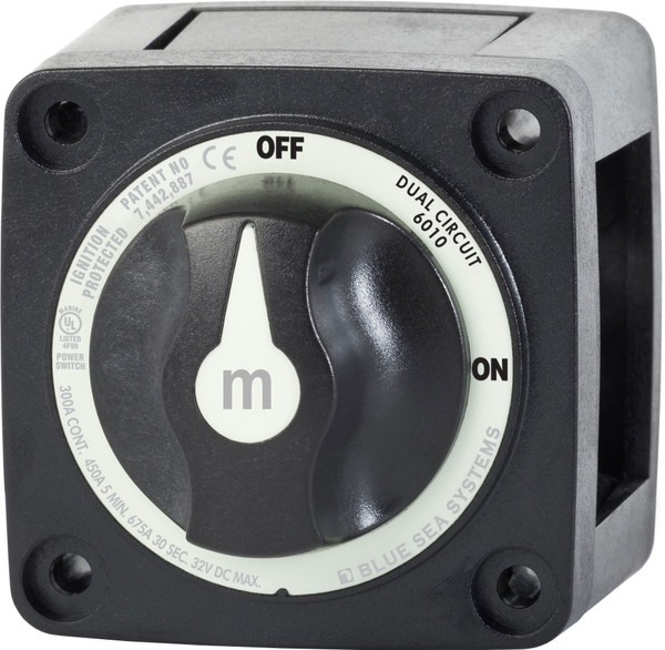 Blue Sea M Series Battery Switch On Off Dual Circuit Black Bss6010200