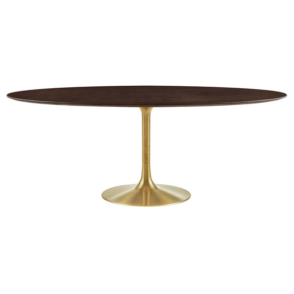 Modway Lippa 78 Oval Wood Dining Table Eei 5526 Gld Che