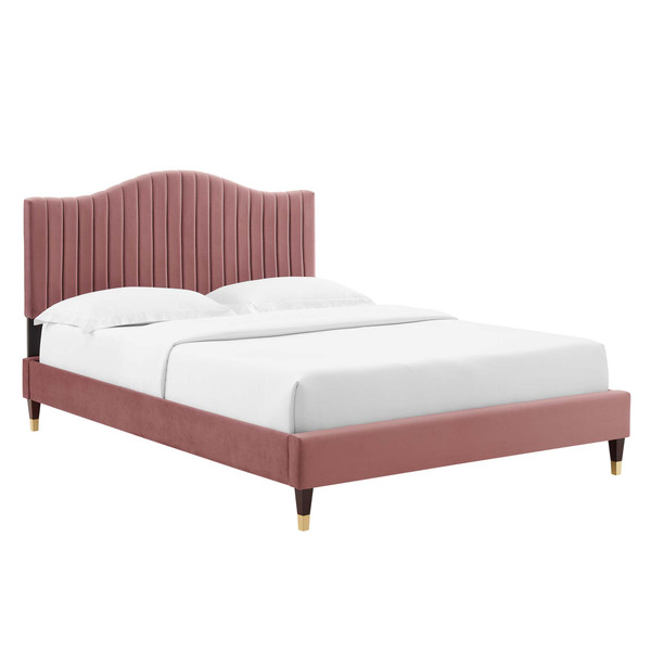 Modway Juniper Channel Tufted Performance Velvet King Platform Bed Mod 6749 Dus
