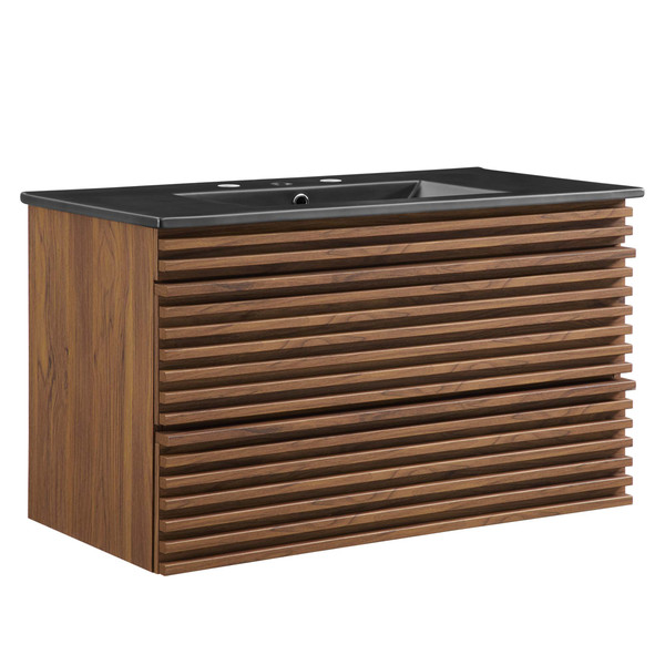Modway Render 36 Wall Mount Bathroom Vanity Eei 5395 Wal Blk