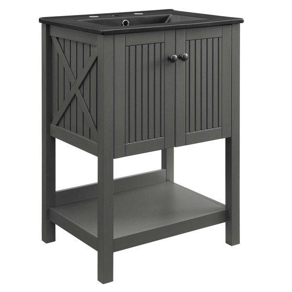 Modway Steam 24 Bathroom Vanity Eei 5360 Gry Blk