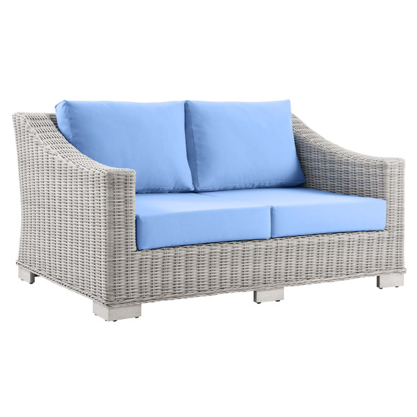 Modway Conway Outdoor Patio Wicker Rattan Loveseat Eei 4841 Lgr Lbu