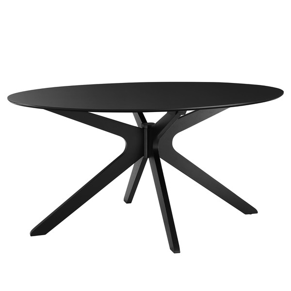 Modway Traverse 63 Oval Dining Table Black Black Eei 5512 Blk Blk