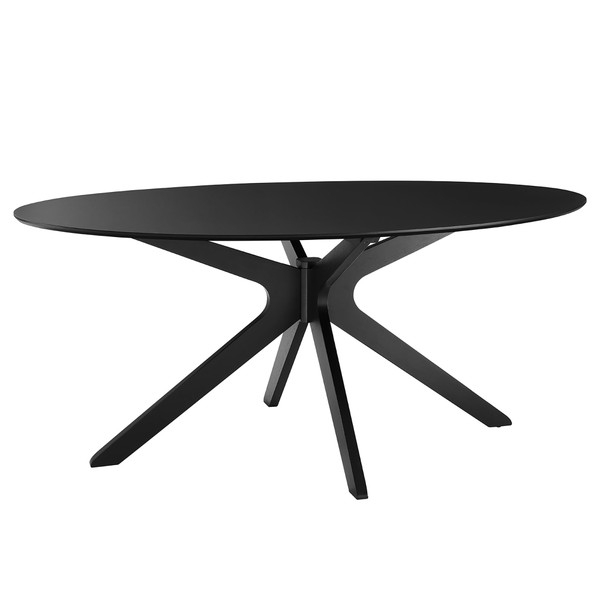 Modway Traverse 71 Oval Dining Table Black Black Eei 5513 Blk Blk