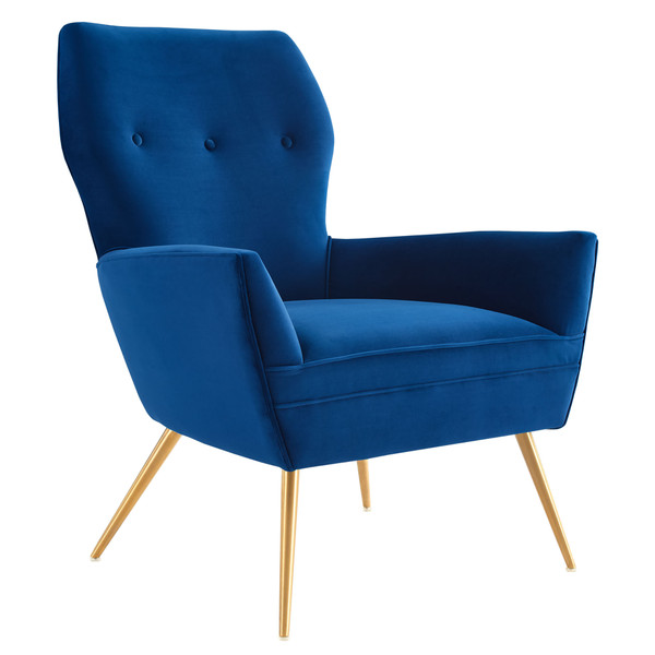 Modway Renata Button Tufted Performance Velvet Armchair Navy Eei 5020 Nav