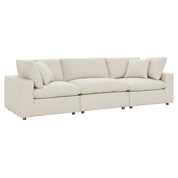 Modway Commix Down Filled Overstuffed 3 Piece Sectional Sofa Set Light Beige Eei 3355 Lbg