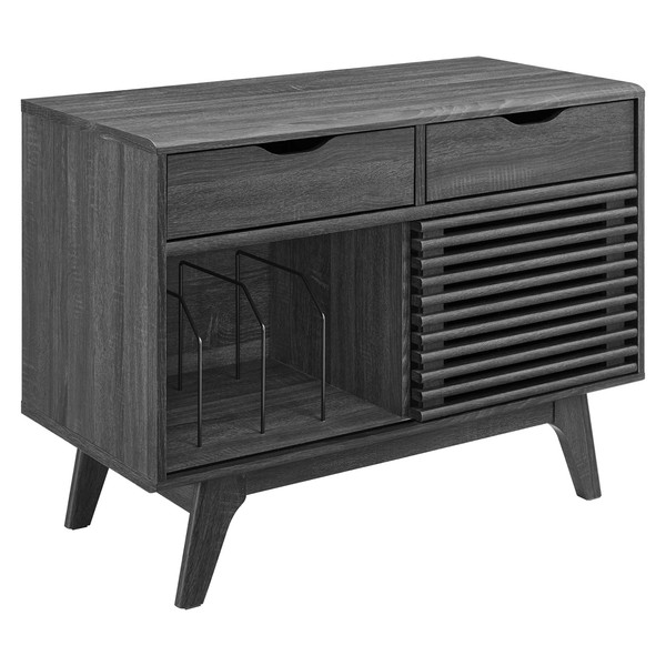 Modway Render Vinyl Record Display Stand Charcoal Eei 4323 Cha