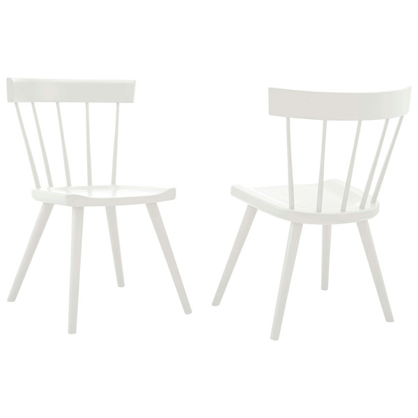 Modway Sutter Wood Dining Side Chair Set Of 2 White Eei 6082 Whi