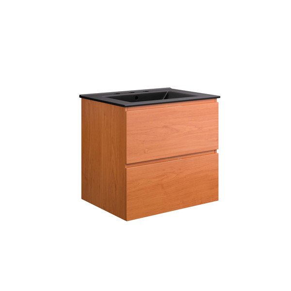 Modway Scenic 24 Wall Mount Bathroom Vanity Cherry Black Eei 5811 Che Blk