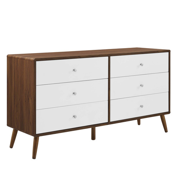 Modway Transmit 60 Dresser Walnut White Mod 7022 Wal Whi