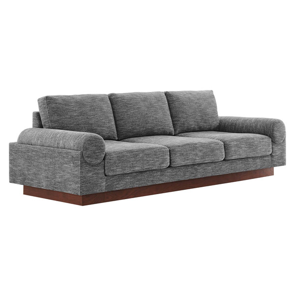 Modway Oasis Upholstered Fabric Sofa Gray Eei 6401 Gry