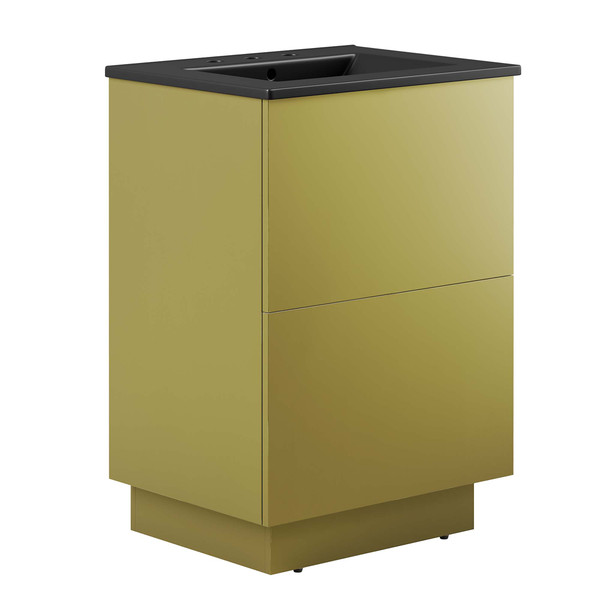 Modway Quantum 24 Bathroom Vanity Black Gold Eei 6426 Blk Gld