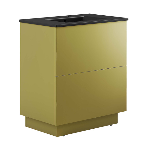 Modway Quantum 30 Bathroom Vanity Black Gold Eei 6428 Blk Gld