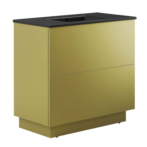 Modway Quantum 36 Bathroom Vanity Black Gold Eei 6430 Blk Gld