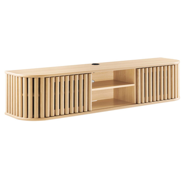 Modway Fortitude 63 Wall Mounted Tv Stand Oak Eei 6528 Oak