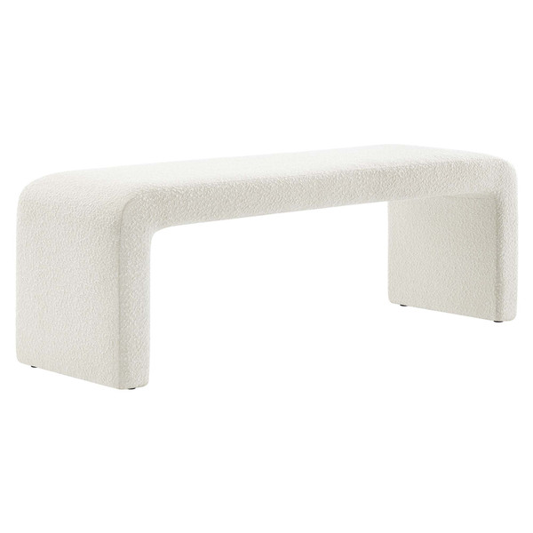 Modway Simba Boucle Fabric Waterfall Long Bench Ivory Eei 6736 Ivo