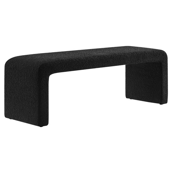 Modway Simba Boucle Fabric Waterfall Long Bench Black Eei 6736 Blk