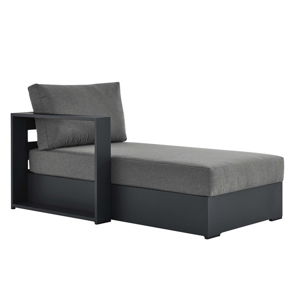 Modway Tahoe Outdoor Patio Powder Coated Aluminum Modular Left Facing Chaise Lounge Gray Charcoal Eei 6632 Gry Cha