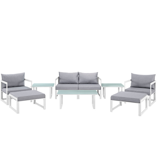9 Piece Outdoor Patio Sectional Sofa Set By Modernway 5 1719 23 Gry Set 5 1719 23 Gry Set