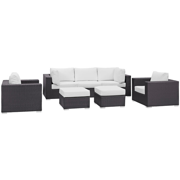 7 Piece Outdoor Patio Sectional Set By Modernway 5 2200 5 Whi Set 5 2200 5 Whi Set
