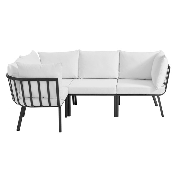 4 Piece Outdoor Patio Aluminum Sectional By Modernway 5 3794 19 Whi 5 3794 19 Whi