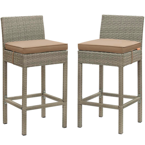 Outdoor Patio Wicker Rattan Bar Stool Set Of 2 By Modernway 5 3604 12 Moc 5 3604 12 Moc