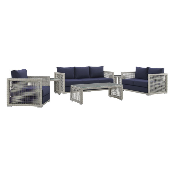 6 Piece Outdoor Patio Wicker Rattan Set By Modernway 5 3559 7 Nav Set 5 3559 7 Nav Set