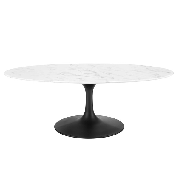 48 Oval Faux Marble Coffee Table By Modernway 5 3537 2 Whi 5 3537 2 Whi