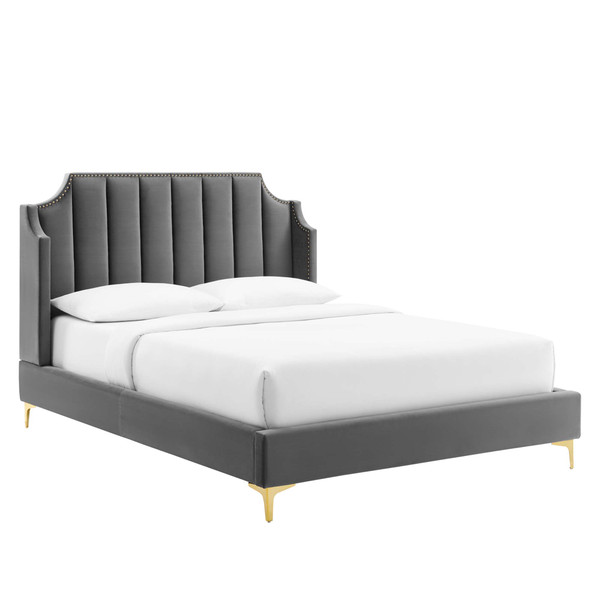 Performance Velvet Queen Platform Bed By Modernway 13 6412 7 13 6412 7