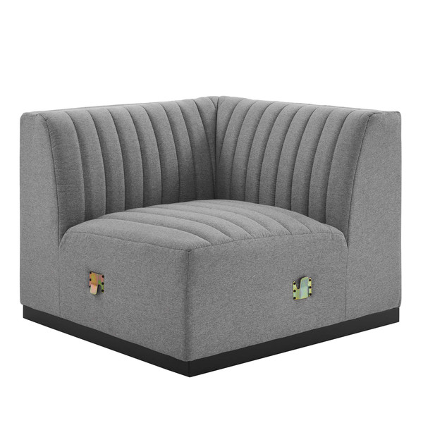 Channel Tufted Upholstered Fabric Right Corner Chair By Modernway 5 5499 2 Lgr 5 5499 2 Lgr