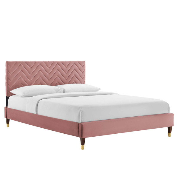 Chevron Tufted Performance Velvet King Platform Bed By Modernway 13 7009 4 13 7009 4