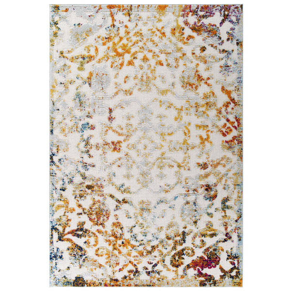 Primrose Ornate Floral Lattice 5X8 Indoor Outdoor Area Rug By Modernway 18 1179A 11 18 1179A 11