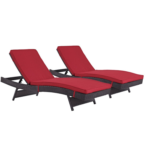 Outdoor Patio Chaise Set Of 2 By Modernway 5 2428 5 Red Set 5 2428 5 Red Set