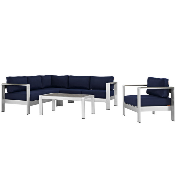 5 Piece Outdoor Patio Aluminum Sectional Sofa Set By Modernway 5 2560 19 Nav 5 2560 19 Nav