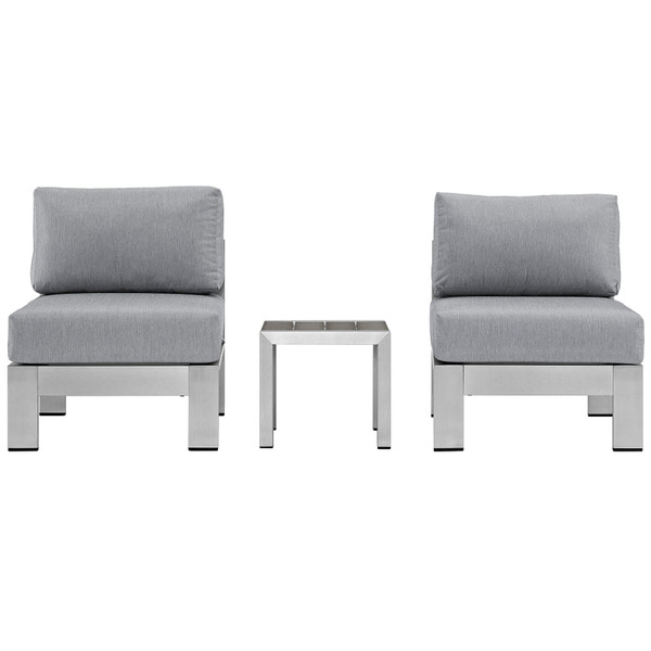 3 Piece Outdoor Patio Aluminum Sectional Sofa Set By Modernway 5 2598 19 Gry 5 2598 19 Gry