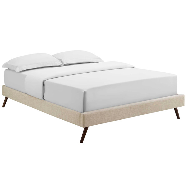 Fabric Queen Bed Frame With Round Splayed Legs By Modernway 13 5891 2 13 5891 2