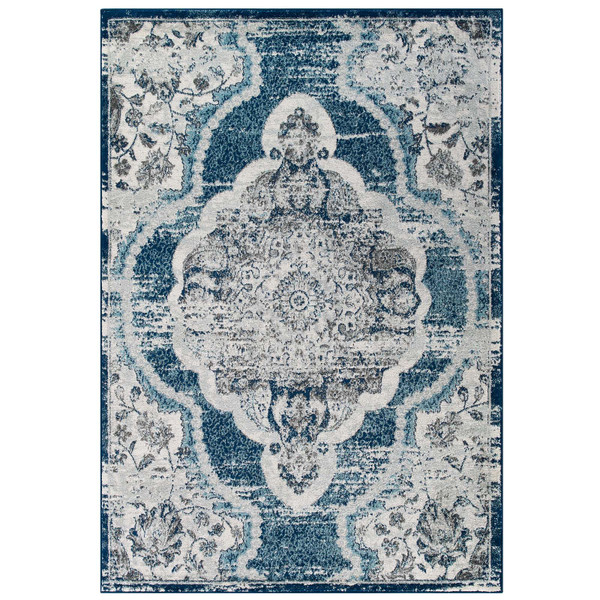Malia Distressed Vintage Floral Vintage Medallion 5X8 Area Rug By Modernway 18 1175B 11 18 1175B 11