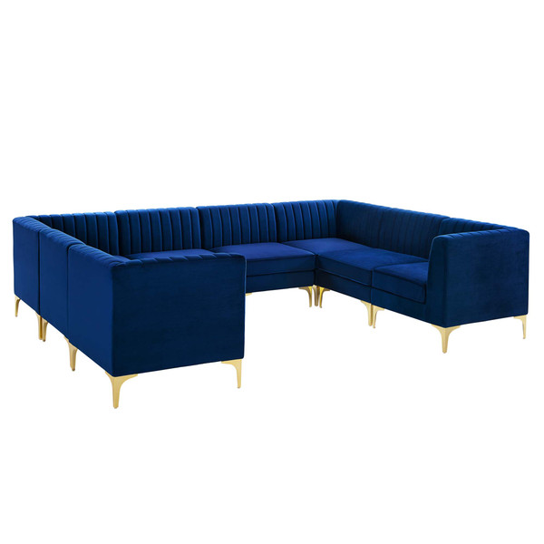 8 Piece Channel Tufted Performance Velvet Sectional Sofa By Modernway 5 4353 14 5 4353 14
