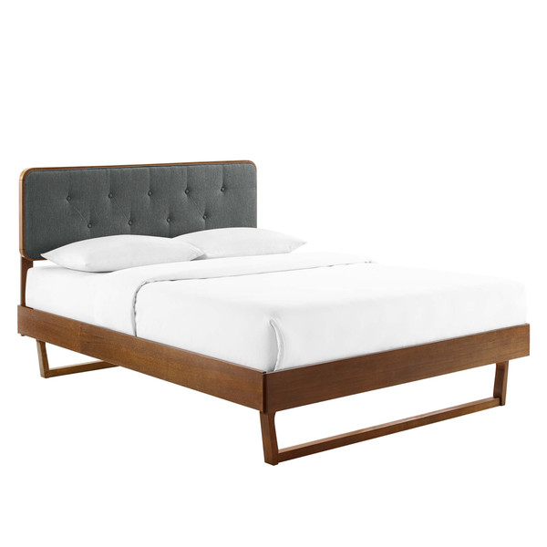 Wood Queen Platform Bed With Angular Frame By Modernway 13 6387 23 Cha 13 6387 23 Cha