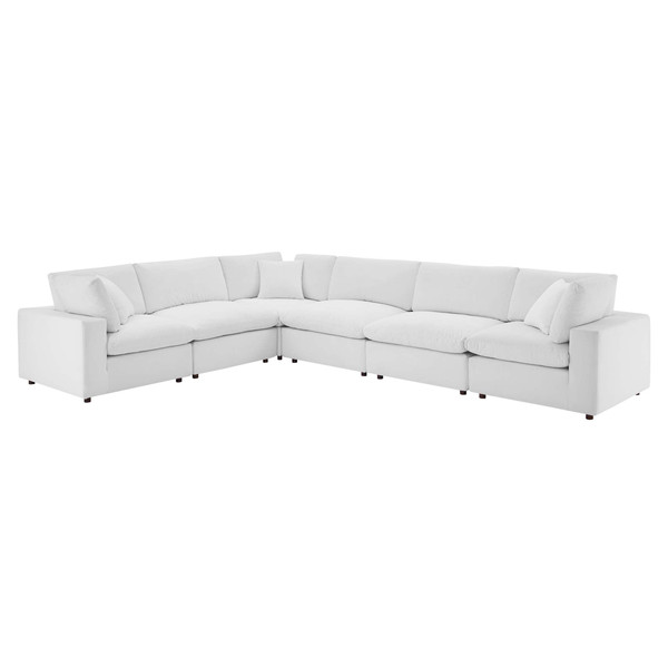 6 Piece Down Filled Overstuffed Performance Velvet Sectional Sofa By Modernway 5 4824 23 5 4824 23