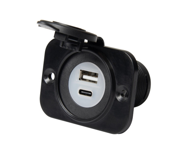 Marinco Sealink Dual Port Usb A And Usb C Combo Charger Mrn12Vdusbac