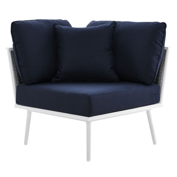 Outdoor Patio Aluminum Corner Chair By Modernway 5 5567 23 Nav 5 5567 23 Nav