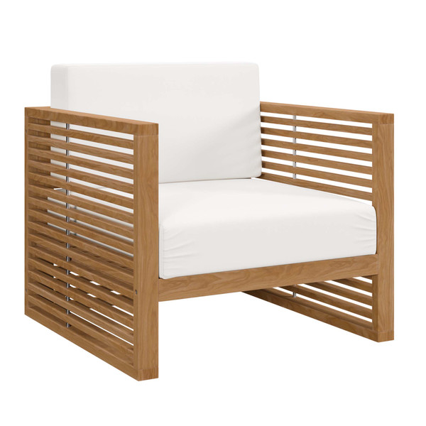 Teak Wood Outdoor Patio Armchair By Modernway 5 5606 14 Whi 5 5606 14 Whi