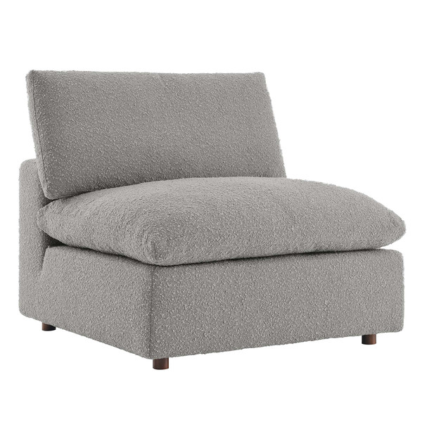 Down Filled Overstuffed Boucle Fabric Armless Chair By Modernway 5 6257 12 5 6257 12